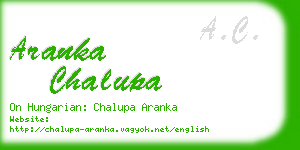 aranka chalupa business card